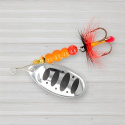 Блешня обертова ZEOX Reactive № 4, 9г, колір 008 Silver-Black Dot